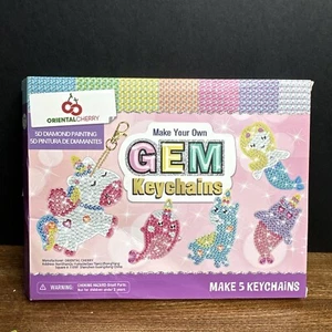 Schlüsselanhänger-Set zum Selbermachen Edelstein Kunst Diamant Malerei Kit Fantasie Kinder Handwerk - Bild 1 von 2