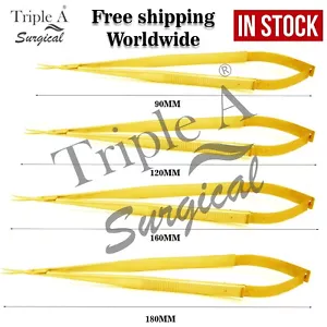 New Gold coated 4pcs Kamiyama Type Micro Scissors neurosurgery instruments - Picture 1 of 4