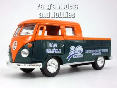 VW T1 (Type 2) 1963 Delivery Pickup Bus 1/34 Scale Diecast Model - Orange - Image 1 of 4