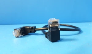 (2 PCS) Cat6 Gigabit Patch Cable, N201-SR1-BK, TRIPP.LITE, 1.00' (304.8mm) - Picture 1 of 5
