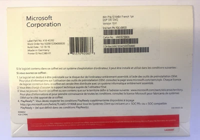 Windows Home 10 32 / 64 Bit  DVD French - Super Fast Delivery - Fast Dispatch - Image 1 of 2