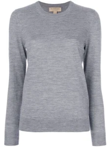 Women Burberry Jumper Pullover Merino Wool Grey Casual Size S - Picture 1 of 9