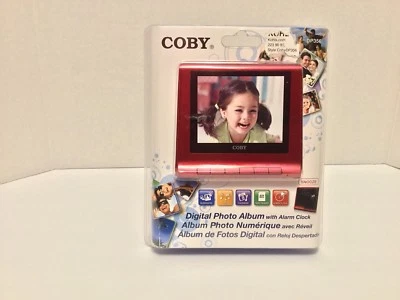 NEW SEALED COBY DP356 RED DIGITAL PHOTO / MP3 PLAYER/ CLOCK / CALENDER ALBUM - Image 1 of 4