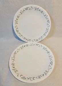 Corelle Landhaus 8 1/2" Salat/Mittagessen Teller blaue Herzen grüne Weinrebe 2er Set - Bild 1 von 5
