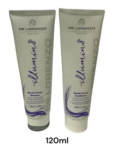 DELORENZO ILLUMIN8 BLONDE TONING SHAMPOO CONDITIONER DUO 120ml - Picture 1 of 1