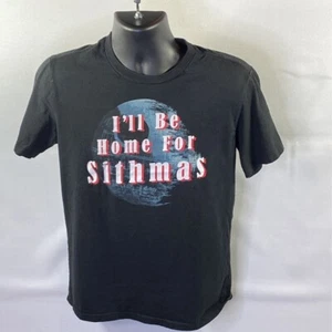 STAR WARS I'll Be Home For Sithmas Mens Black White T-Shirt S Christmas Theme - Picture 1 of 4