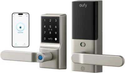eufy Smart Lock C33 Keyless Entry Door Lock w/ Handle Fingerprint,Built-in Wi-Fi