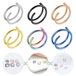 6 Pcs Women Nose Cuff Septum Nose Piercing Nose Piercing Stud - Picture 1 of 12