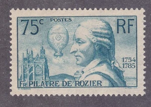 France 308 nuovo di zecca og 1936 Pilâtre de Rozier e il suo numero di palloncini molto bello - Foto 1 di 1