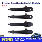Produktbild - Set Exterior Door Handle Black Keyhole Fit For Ford Ranger / Mazda BT-50 2006-11