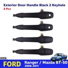 Set Exterior Door Handle Black Keyhole Fit For Ford Ranger / Mazda BT-50 2006-11