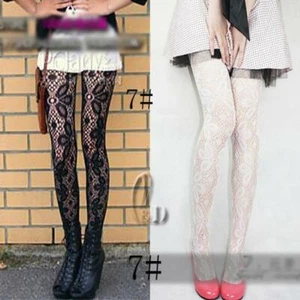 AU SELLER Sexy Vintage Black Net Flowery Tights pantyhose stockings hos001-7 - Picture 1 of 3