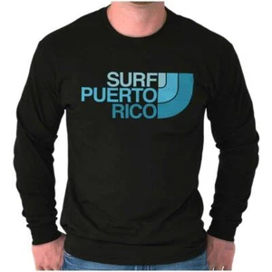 Surf Puerto Rico Country Pride Island PR Long Sleeve Tshirt Tee for Adults - Picture 1 of 8