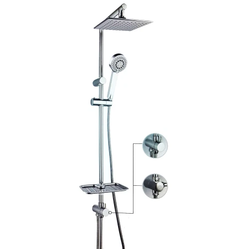 Colonna doccia MORGEN set cromato doccetta Asta quadrato soffione pioggia bagno - Bild 1 von 4