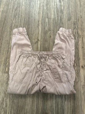 C C California Lilac Lyocell Elastic Waist Pocket Cargo Pants Joggers Medium - Image 1 of 4