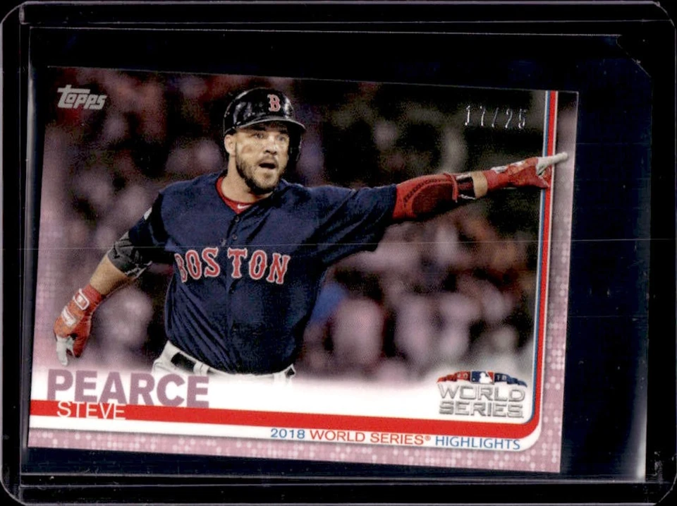 2019 Topps On-Demand Mini Steve Pearce Pink #17/25 Red Sox - Image 1 of 2