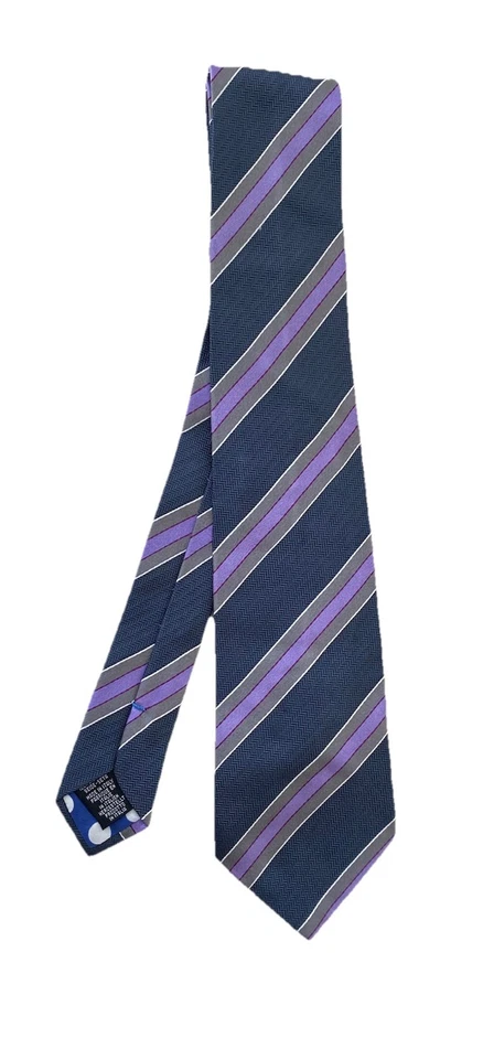 Corbata para hombre PAUL SMITH hecha en Italia gris seda a rayas. PEC Foto 1 de 4