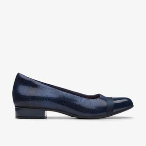 Clarks Womens Juliet Monte Navy Slip Ons Suede Smart - Picture 1 of 6