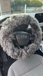 Australian Sheepskin Steering Wheel Cover, Anti-Slip Universal 15 Inch Fuzzy Ste - Picture 1 of 4