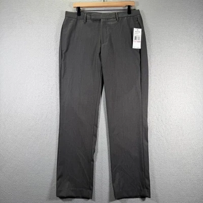 Pantalones de vestir Kenneth Cole Reaction para hombre súper ajustados gris carbón 32x30 nuevos con etiquetas Foto 1 de 4