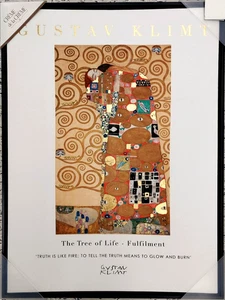 Gustav KLIMT The Tree Of Life Fulfilment Framed 24" Modern Nouveau Abstract $80 - Picture 1 of 2