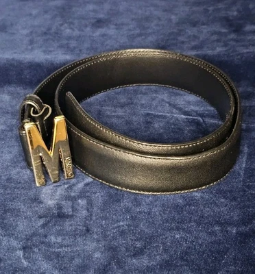 Moschino Milano Elegante Cinturón de Cuero con Logo Icónico Hebilla Mujer’s,Talla 40 Foto 1 de 4