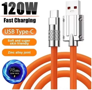 120W USB-C Fast Charging Cable – Heavy-Duty Liquid Silicone, USB 2.0 Data, Smart - Picture 1 of 8