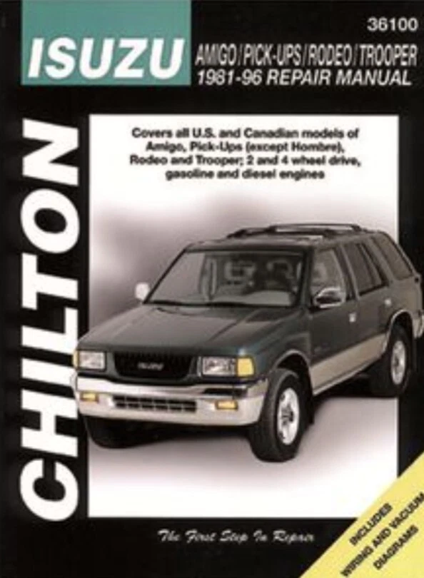Isuzu Pick-ups Amigo Rodeo Trooper Service Repair Shop Manual Book 1981-1996 - Image 1 of 1