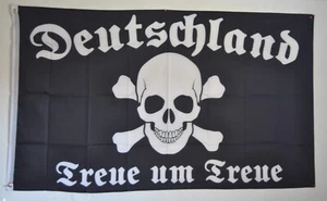 FLAGGE FAHNE 90 x 150cm Totenkopf "Deutschland Treue um Treue 4675 - Picture 1 of 1