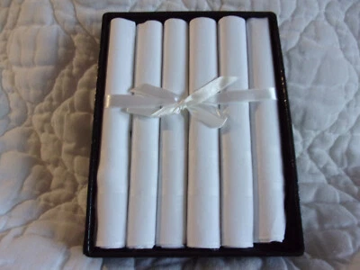 GEOFFREY BEENE 6 PAÑUELOS DE ALGODÓN FINO PARA HOMBRE NUEVOS EN CAJA DE PIEL SINTÉTICA Foto 1 de 4