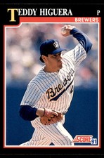 1991 SCORE TEDDY HIGUERA MILWAUKEE BREWERS #260