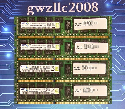 32GB (4x8GB) PC3L-12800R DDR3-1600MHz 2Rx4 REG ECC Samsung M393B1K70DH0-YK0 - Image 1 of 2