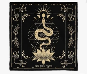 Tarot Card Reading Mat Polyester Altar Cloth Mystic Serpent Wiccan Pagan Magic - Picture 1 of 3