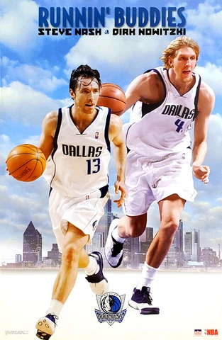 Dirk Nowitzki Steve Nash RUNNIN BUDDIES Dallas Mavericks 2002 22x34 Wall POSTER Cover