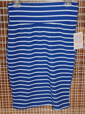 NUEVO CON ETIQUETAS Para Mujer LuLaRoe Azul Real y Blanco Cassie Falda Lápiz Talla S Tela Texturizada Foto 1 de 4
