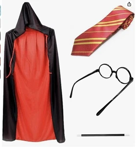 4 Pcs Adult / Kids Wizard Fancy Dress Costume - Picture 1 of 3