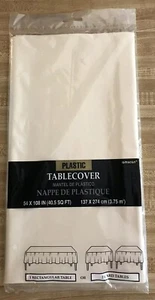 Amscan Plastic White Table Cloth 108 x 54 - Picture 1 of 8