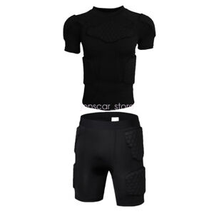 Basketball Training Padded Compression Pants Short Shirt Top Jersey Protection