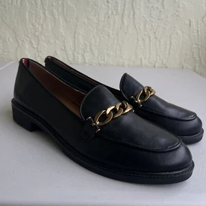 Tommy Hilfiger Womens Black Loafers Size 9.5 - Picture 1 of 9