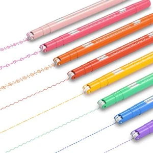 8PCS Colored Curve Highlighter Pen Set for Note Taking Dual Tip Pens with 5 D... - Picture 1 of 6