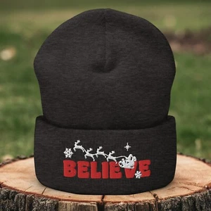 Gorro tejido Christmas Believe Santa Claus para hombre mujer - Imagen 1 de 31