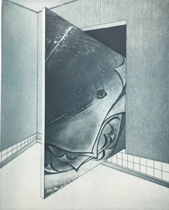Ebrahim Ehrari abstrakte Komposition Radierung 59x42 cm 84/300 handsigniert - Bild 1 von 4