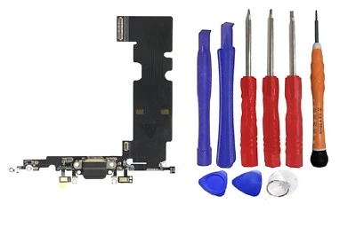 OEM USB Charge Charging Port Flex Cable Replacement iPhone 8 Plus Black + Tools - Image 1 of 2