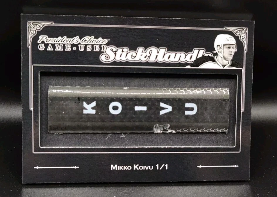 2018 President Choice Mikko Koivu Game Used Stick Handle Nameplate 1/1 - Image 1 of 2