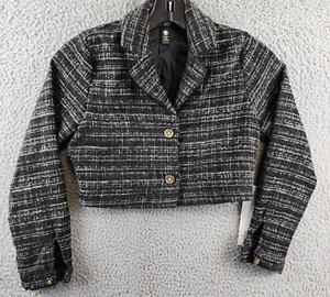 AQUA Girls' Tweed Blazer Girls' M (9-10) Black/White Button Front Closure L/S - Picture 1 of 12