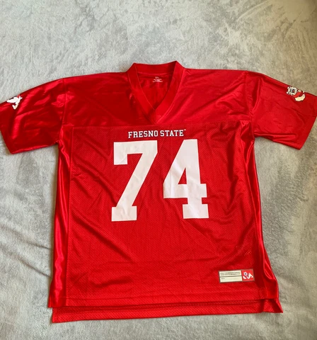 Fresno State Bulldogs Football Mens Jersey 2XL Red Number 74 Lugo Cover