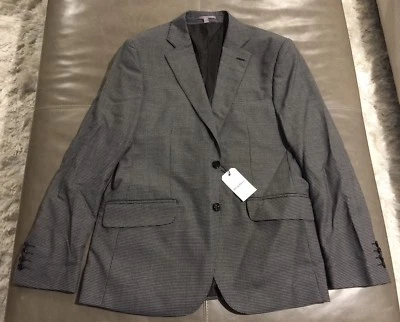 Blazer Hardy Amies London Brinsley Fit 100 % lana gris cuadros guinga 40R nuevo con etiquetas Foto 1 de 4