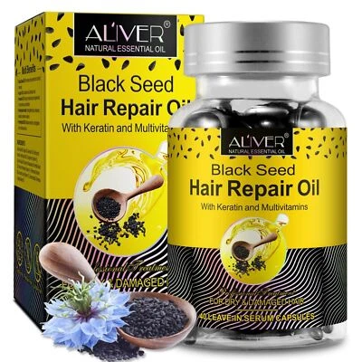 Black Seed Oil Hair Oil Hair Growth Scalp Hair Care in Capsules Vegan - Image 1 of 4