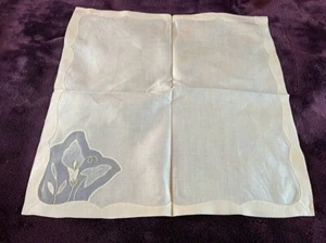 Vtg 4 Napkins Madeira CALLA LILLY Hand made dinner serviette linens - Picture 1 of 6