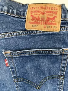 Levi's 505 Relaxed Fit Jeans Mens 31x30 Blue Dark Wash Denim Western Cowboy - Picture 1 of 10